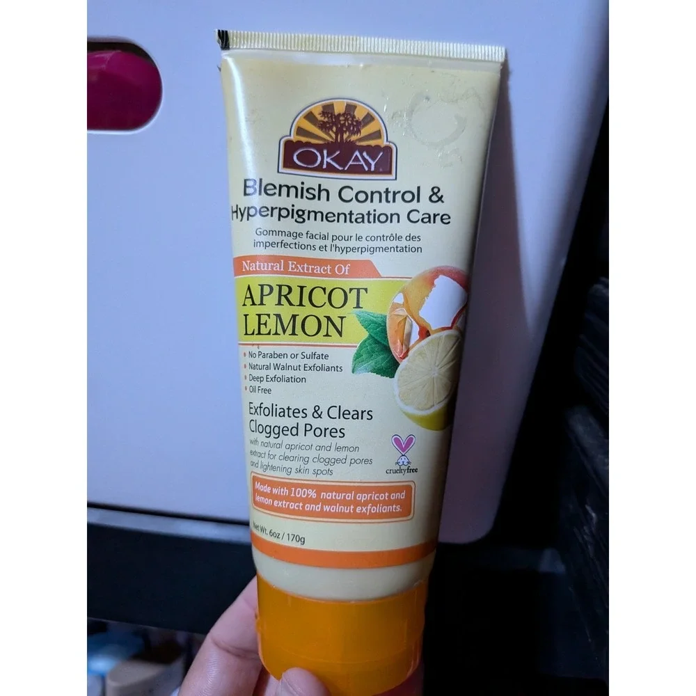 Apricot Lemon Scrub *NEW* OKAY Blemish Control & Hyperpigmentation Full Size 6oz